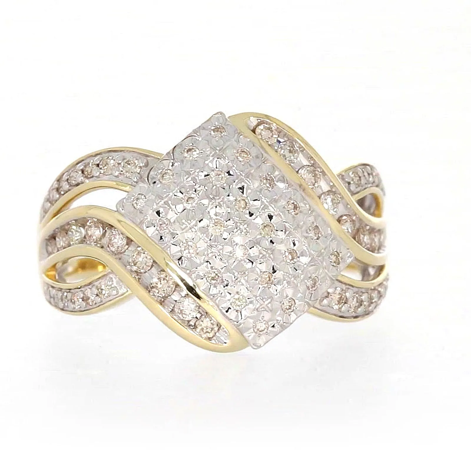 9ct Yellow Gold Round Brilliant Cut 0.34 CARAT tw of Diamonds Ring