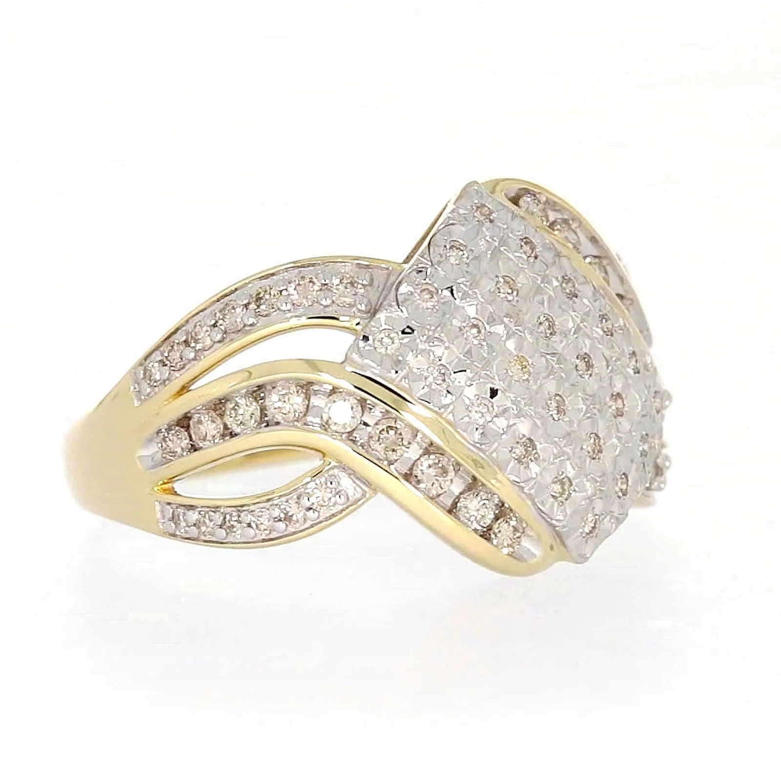 9ct Yellow Gold Round Brilliant Cut 0.34 CARAT tw of Diamonds Ring