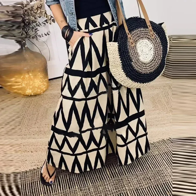A-Line Boho High Waist Skirt