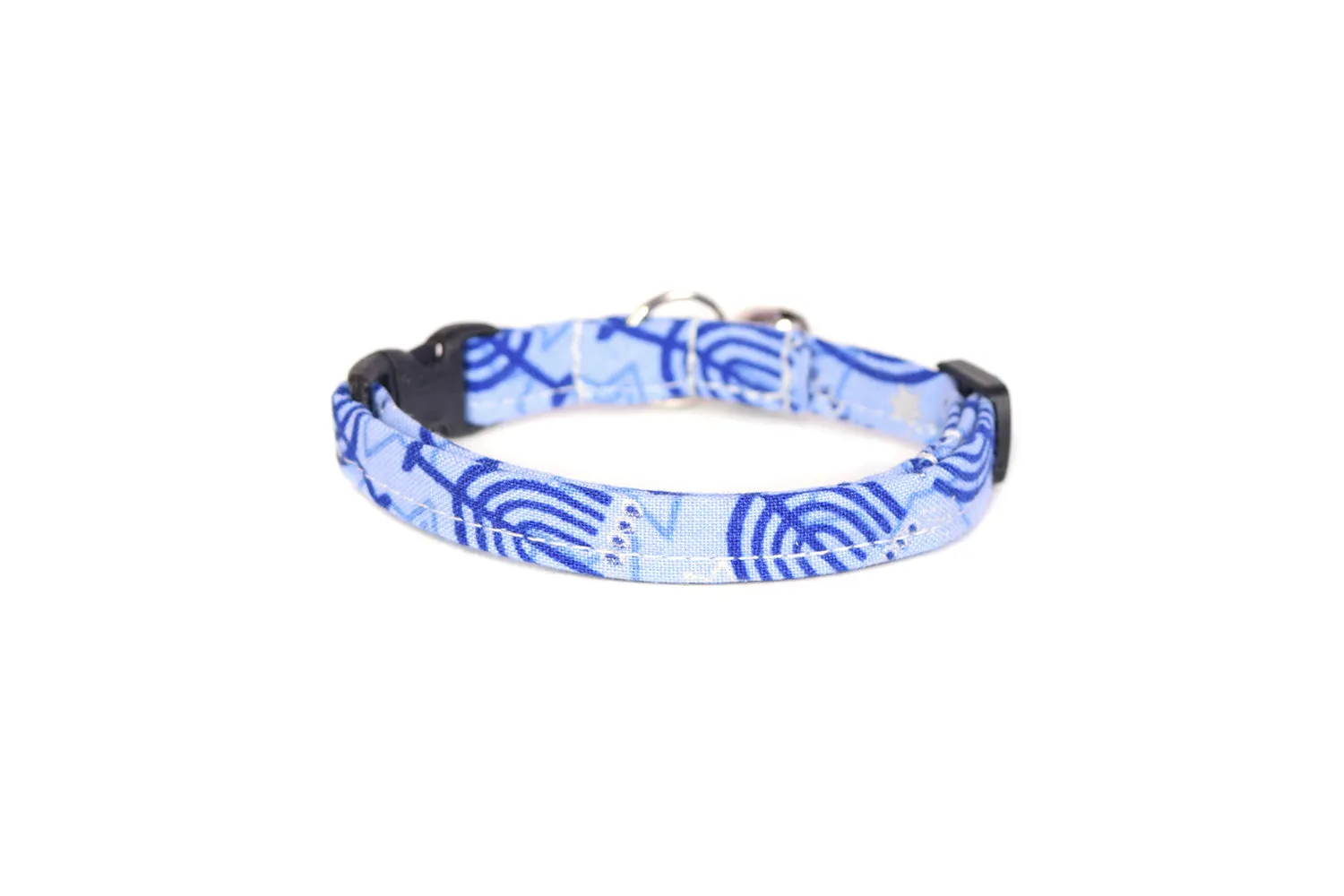 Blue Menorah Hanukkah Cat Collar