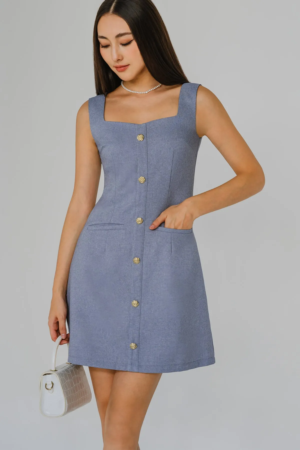 Camellia Tailored Dress (Blue)