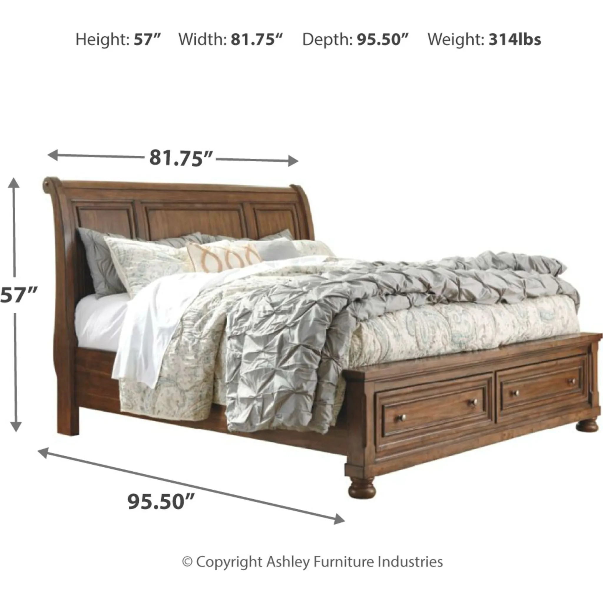 Flynnter Sleigh Storage Bed