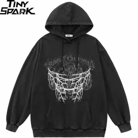 Hip Hop Retro Graphic Lightning Hoodie