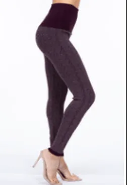 M.Rena Herringbone Jacquard Sweater Leggings