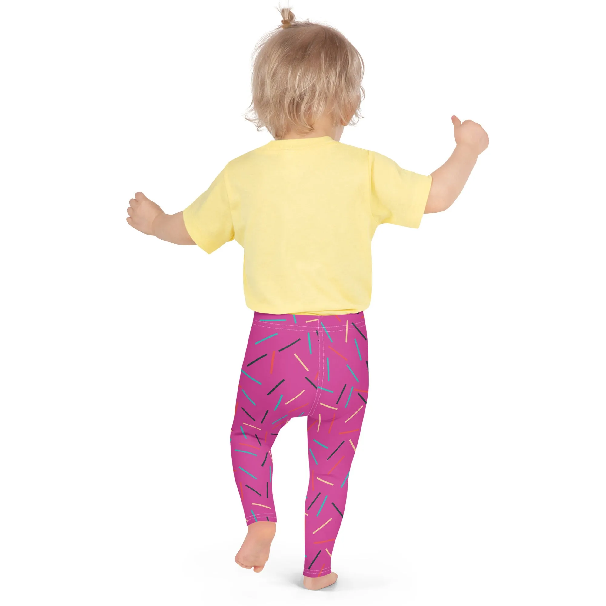 Pink Birthday Sprinkles Kid's Leggings, Birthday Girl or Boy Kid's Fitness Tights-Made in USA/EU/MX