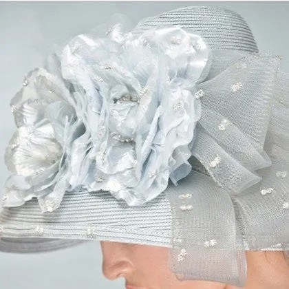 SG5007-Horsehair Silver Design with Large Flowers