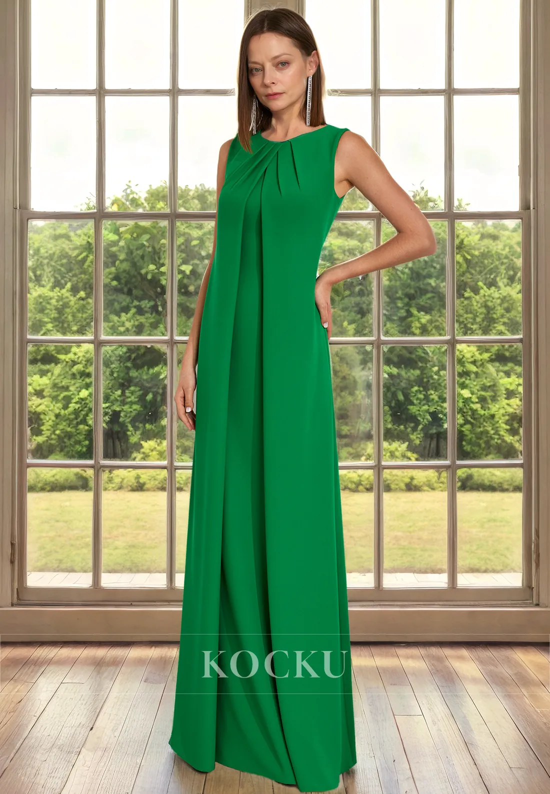 Simple & Casual Sleeveless A-Line Satin Cocktail Mother of the Bride Dress