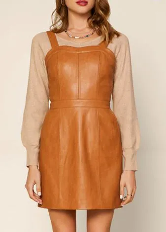 Vegan Leather Mini Dress