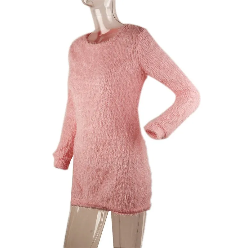VenusFox knitted fluffy Bodycon Dress