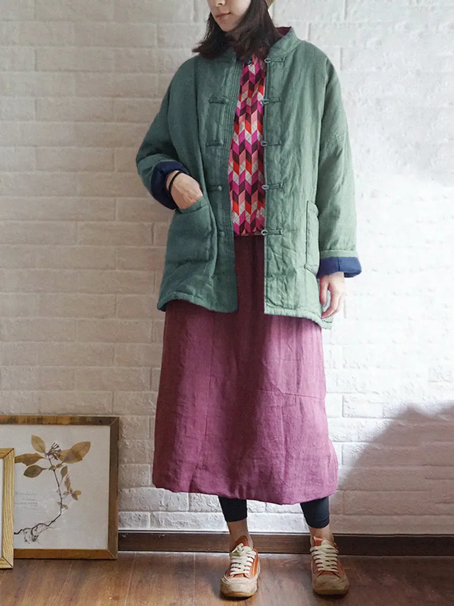 Women Solid Winter Padded Coat